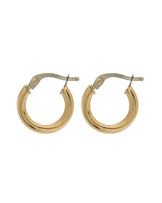 18CT Y/G TWIST HOOPS 2mm/10mm